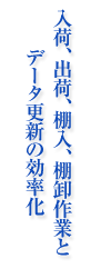 入荷、出荷、棚入、棚卸作業とデータ更新の効率化