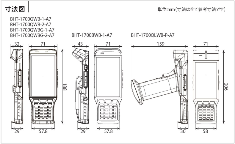 デンソーウェーブ BHT-1700QWB-2-A7 BHT-1700シリーズ 2次元コードモデル本体